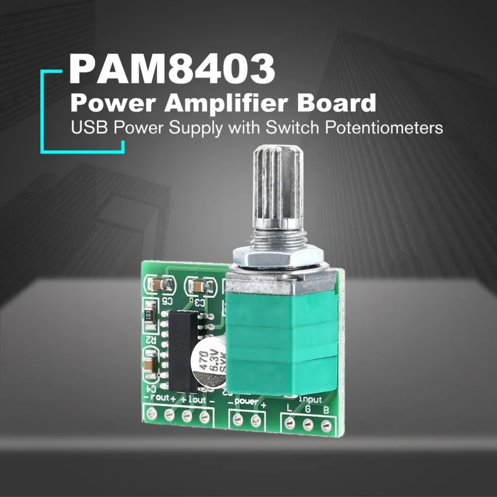 Новый мини PAM8403 DC 5 В 2 канала USB источник питания Hifi цифровой аудио усилитель плата