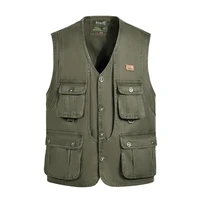 new spring and autumn models mens multi pocket vest men outdoor fishing photography canvas waistcoat plus size s 4xl 3xl 2xl