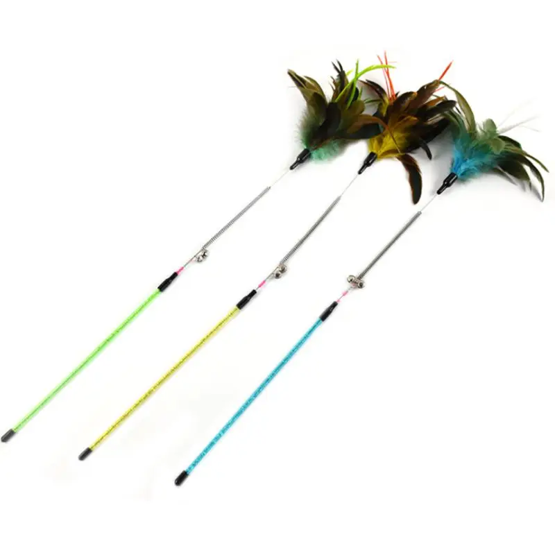 1 шт. забавная игрушка для кошек перьевая штанга прорезыватель с колокольчиком