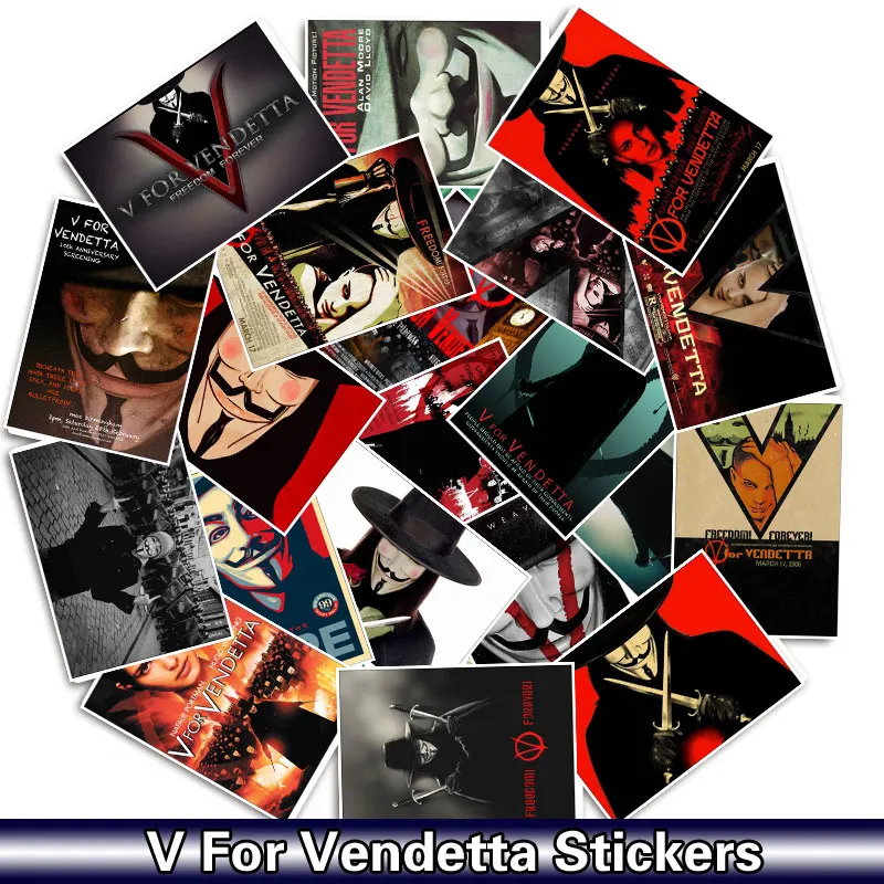 P023-25pcs 25 шт./упак. V for Vendetta» наклейки для автомобиля мобильного телефона Moto ноутбук Чемодан велосипед скейтборд наклейка - Цвет: P023-25pcs