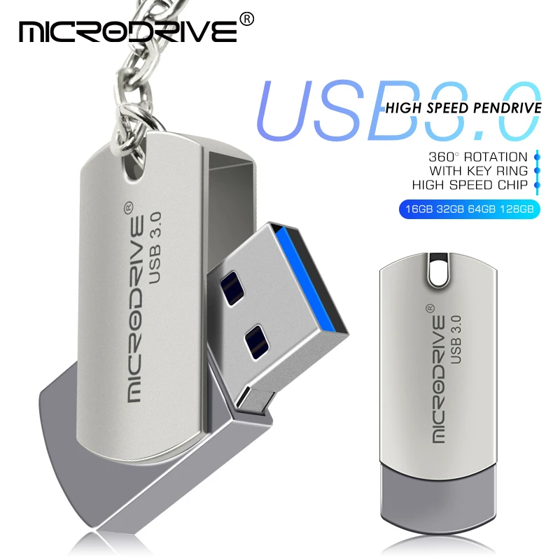Вращающийся металлический usb3.0 флеш накопитель флэш 64 ГБ 32 оперативной памяти 16