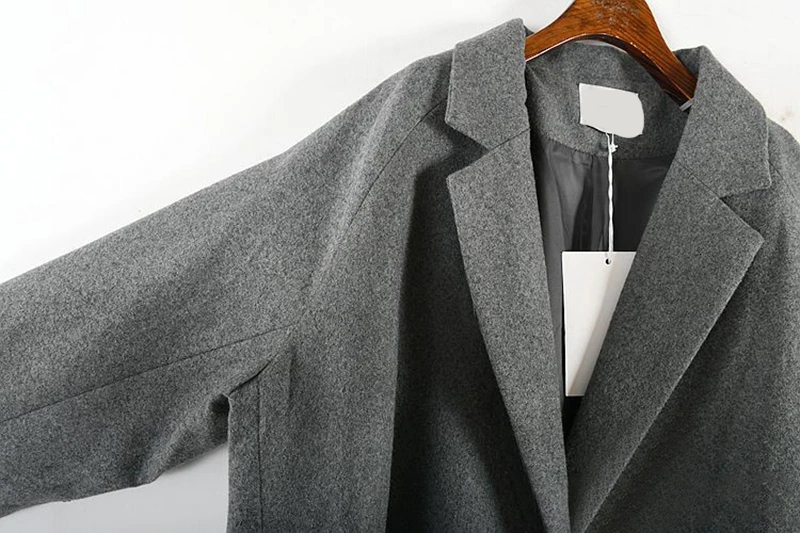 CHICEVER корейское повседневное шерстяное пальто для женщин воротник с лацканами