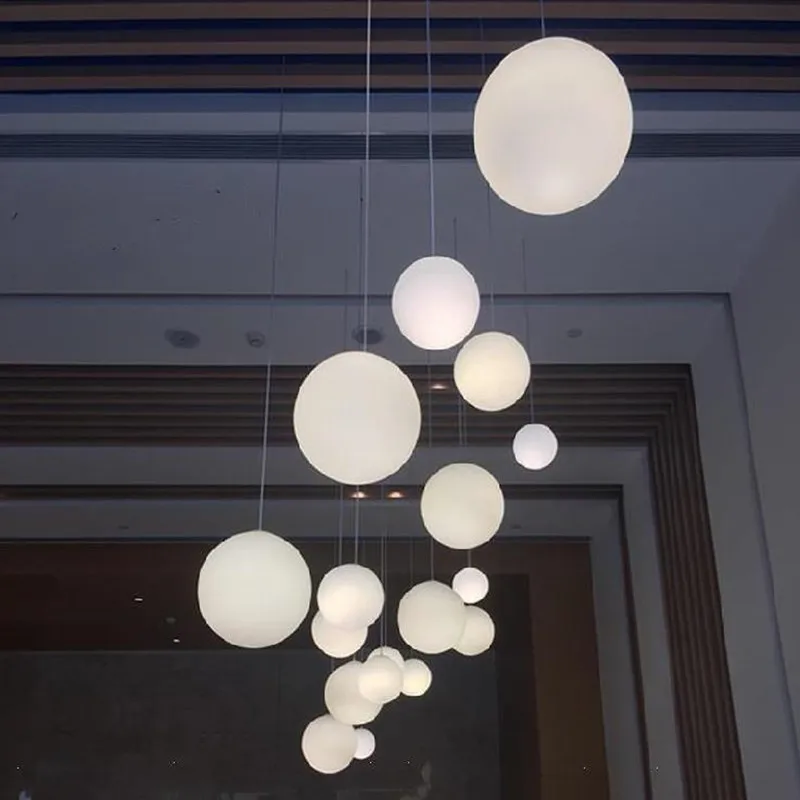 Современный подвесной светодиодный светильник с белым стеклянным шариком лампа