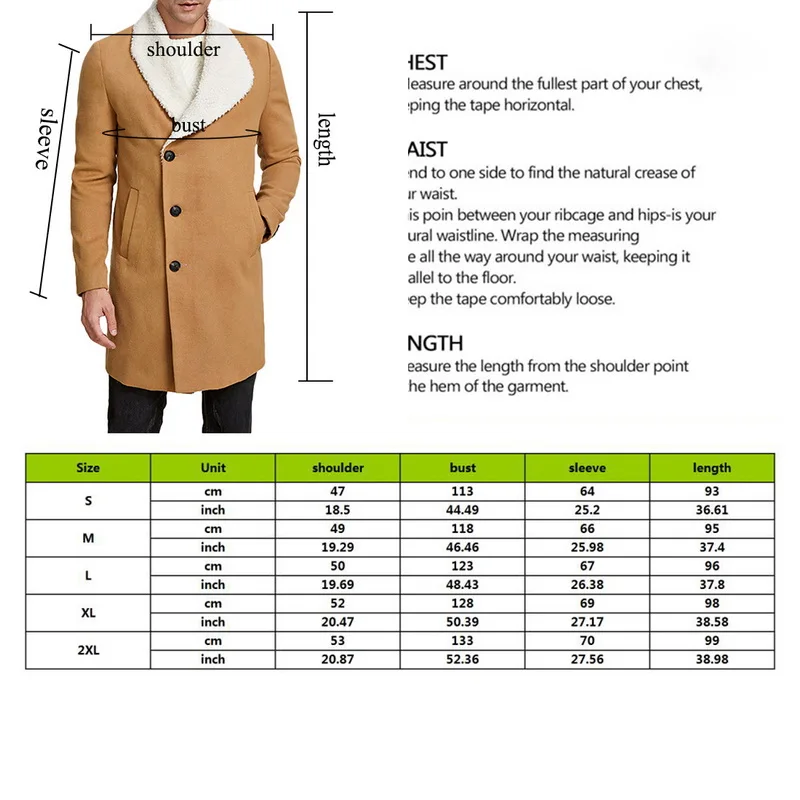 

Fashion Men Trench Slim Mid-length Polar Fleece Men's Solid Color Windbreaker Long-length Long Sleeve Coat Men's Jacket 2020
