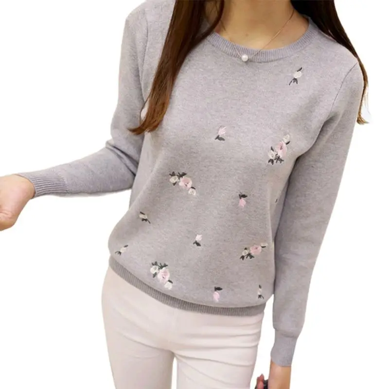 OHCLOTHING 2021 Autumn Sweater Women Embroidery Knitted Winter And Pullover Female Tricot Jersey Jumper Pull Femme | Женская одежда
