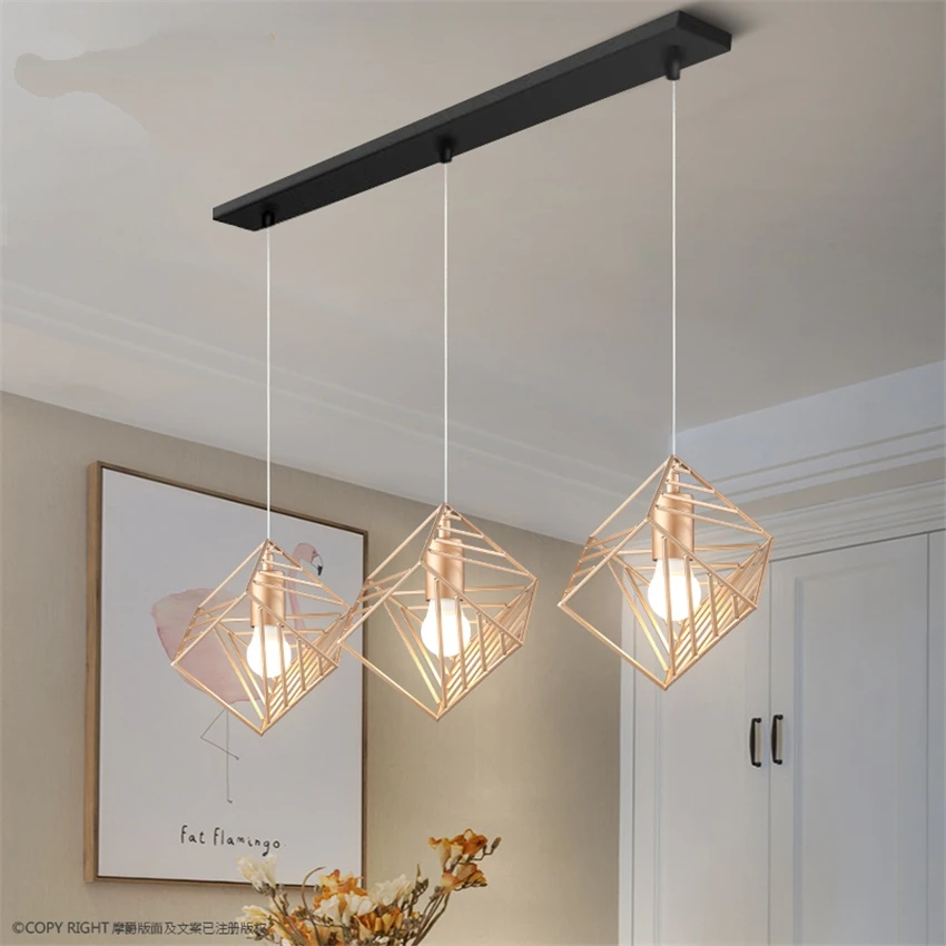 Простые подвесные светильники с железной линией современные для ресторана