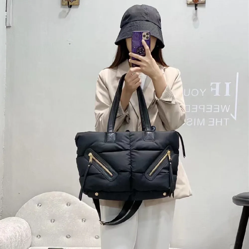 

Down Cotton Handbag New Autumn/winter Fashion Space Cotton Women's Bag Simple Multi-functional Single Shoulder Cross-body Bag