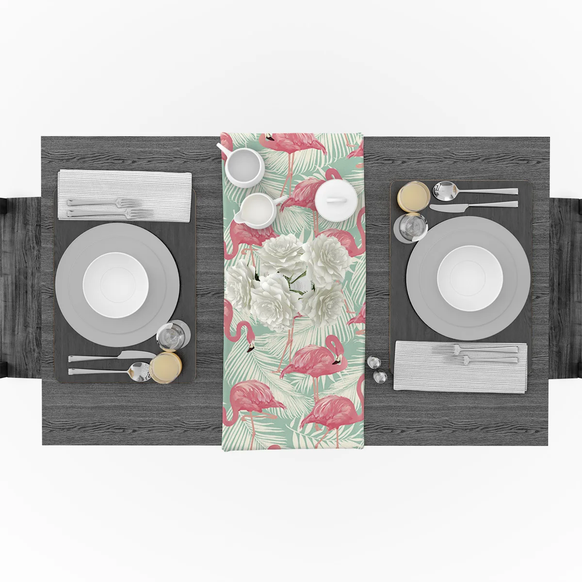 Фламинго тропические растения настольные бегуны домашний декор для семейного