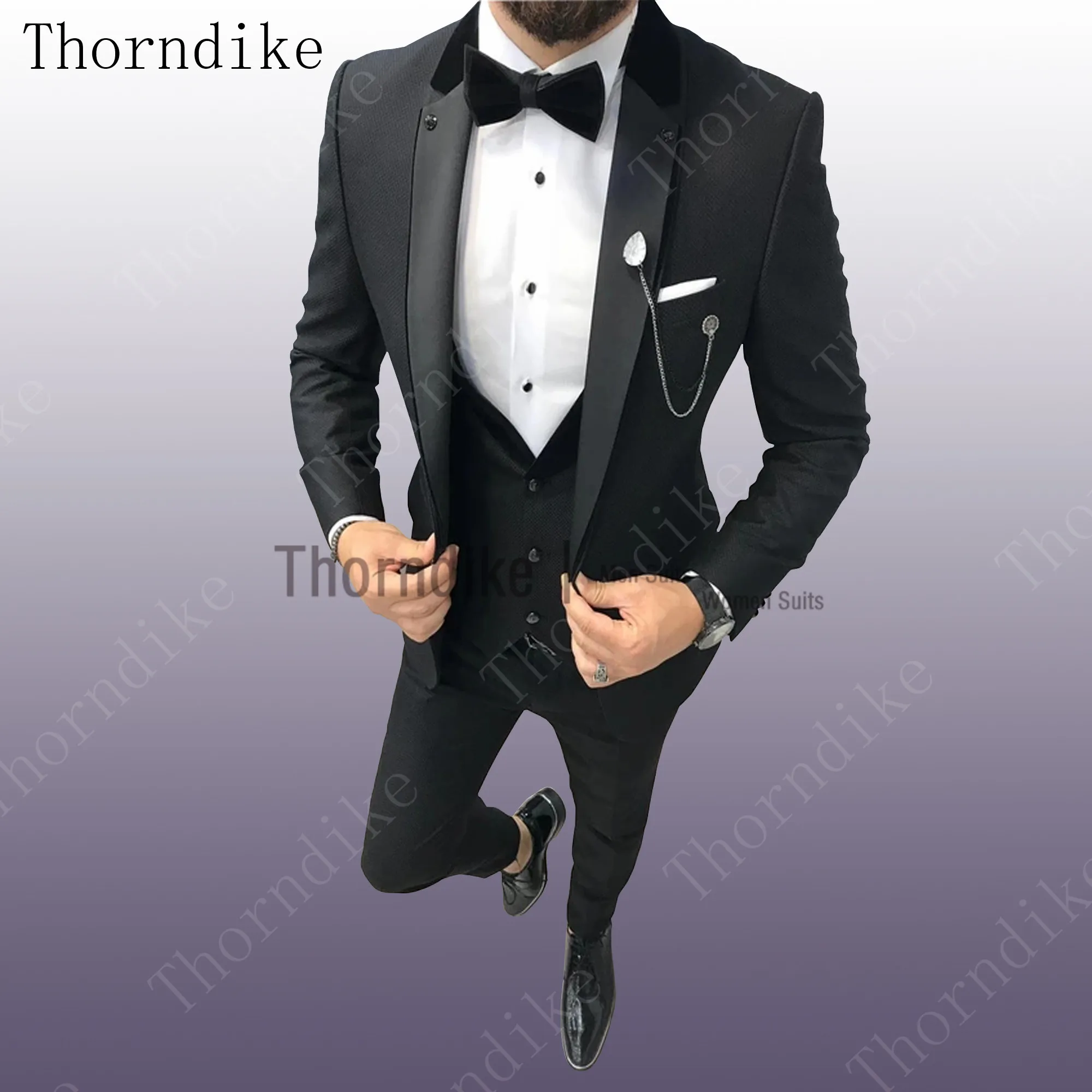 Мужские коричневые костюмы Thorndike 2021 Модный женский костюм очаровательный 15