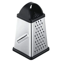 stainless steel four sided cheese grater box grater zester with comfortable non slip handle dishwasher safe