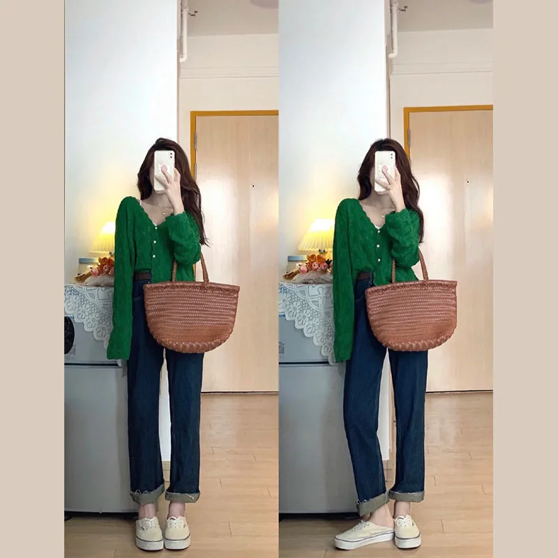 Women's Sets Oversized Early Autumn New Chic Net Red Cool Salt Girls Wear Two-piece Suit with Fried Street Jeans |