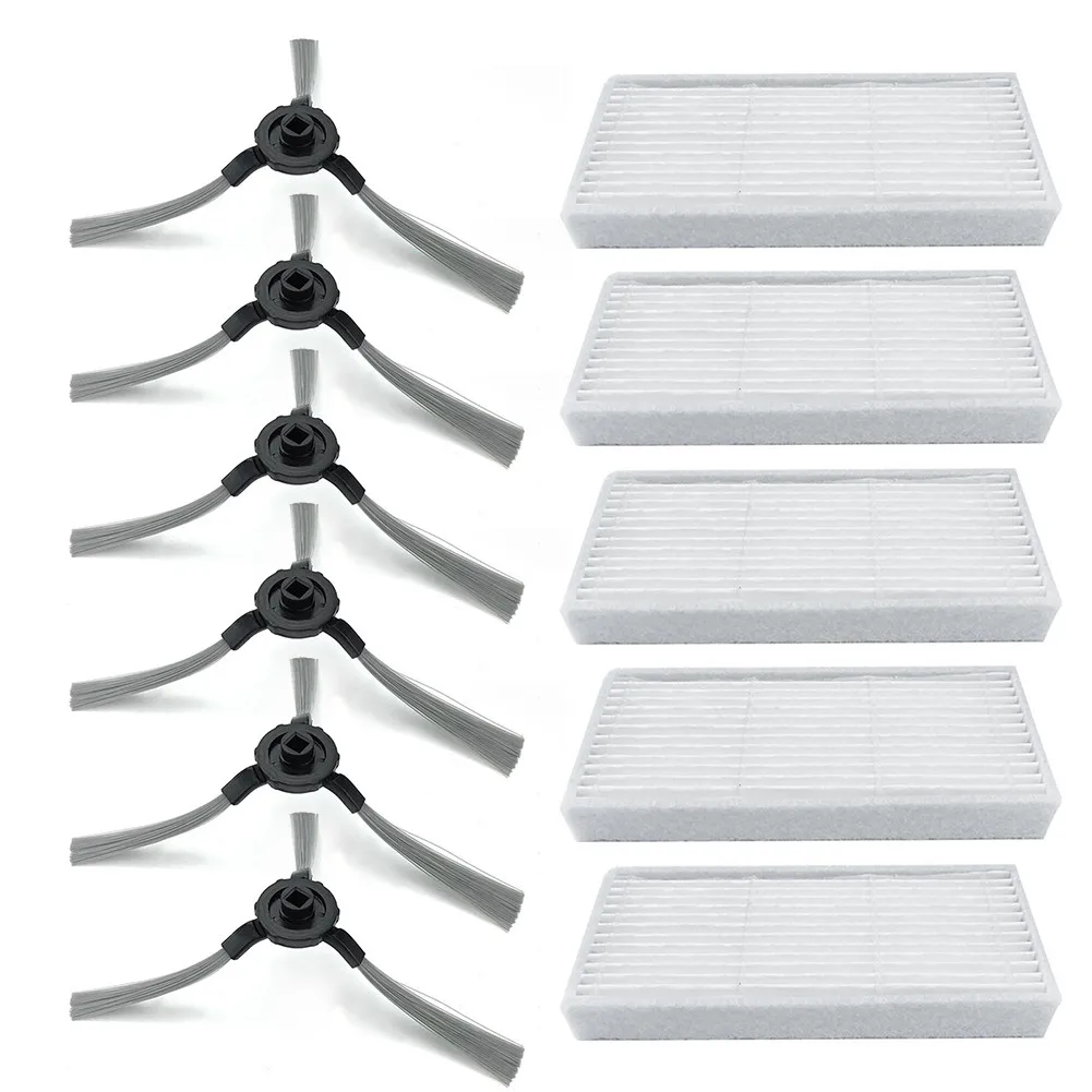 

5x Filters 6 X Side Brushes Accessory Set For Redmon RV-R450 RV-R450 Vacuum Cleaner Replacement Tools For Home