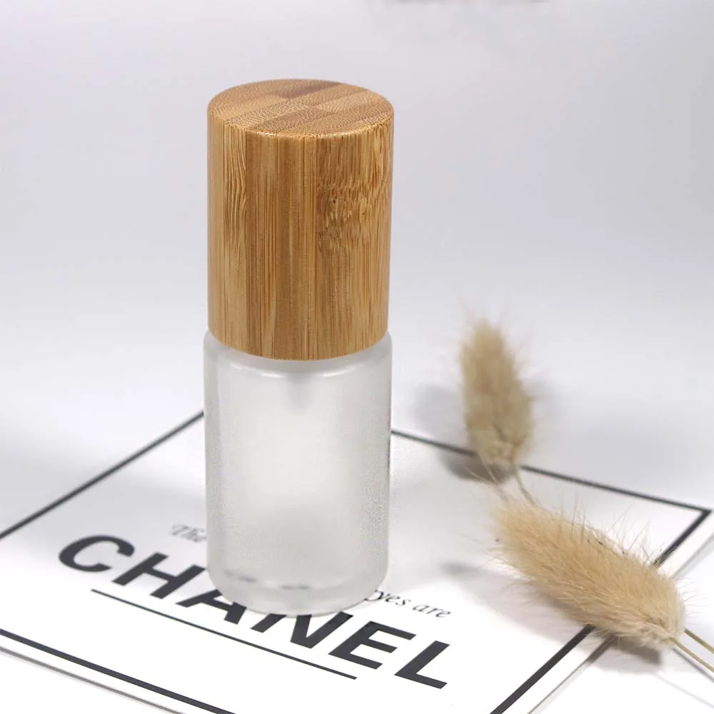 30 мл стеклянная бутылка с бамбуковой крышкой косметический контейнер насосом