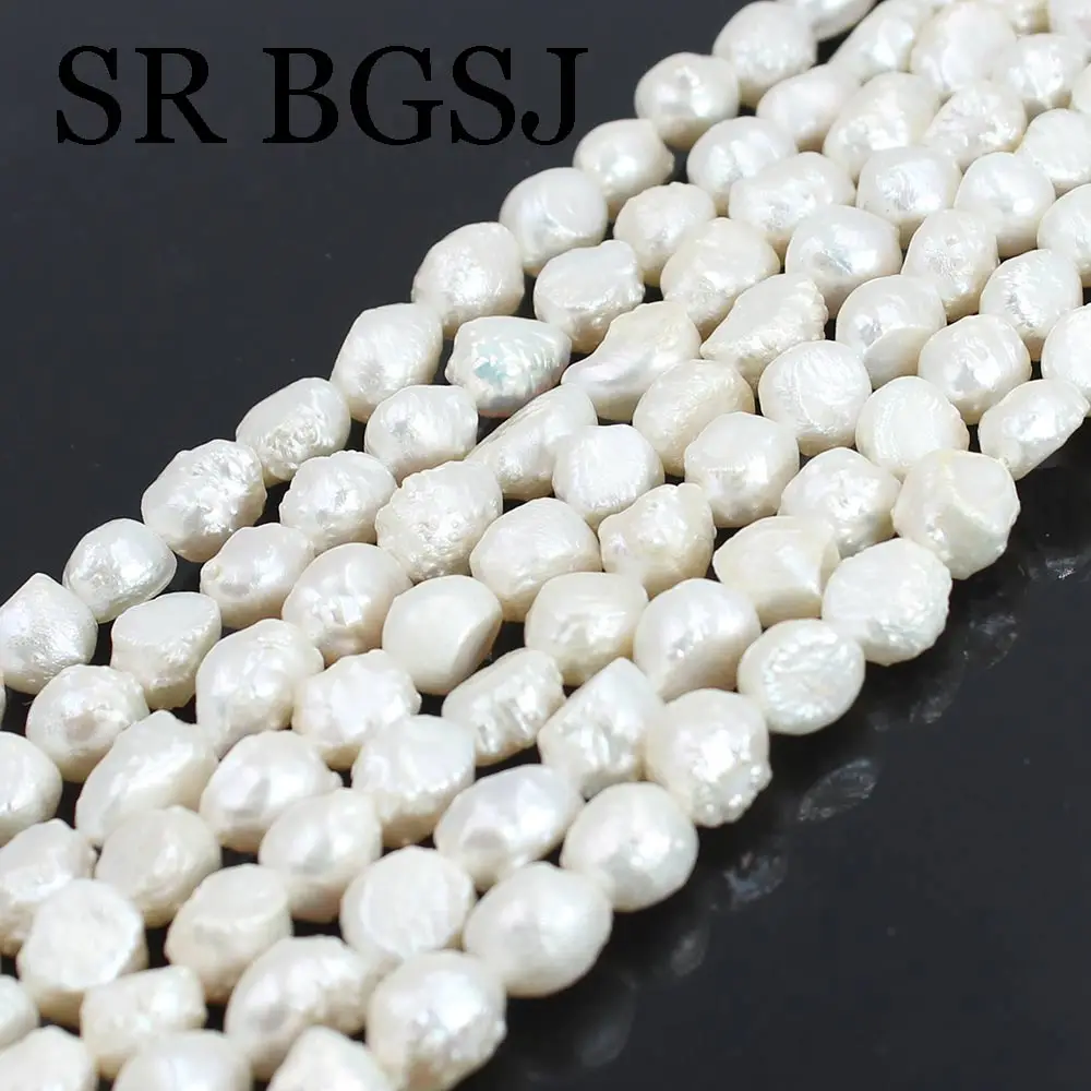 

Бесплатная доставка 8-9 мм оптовые украшения DIY БАРОККО Кеши эдсион белый натуральный пресноводный жемчуг свободные бусины нить 15 дюймов