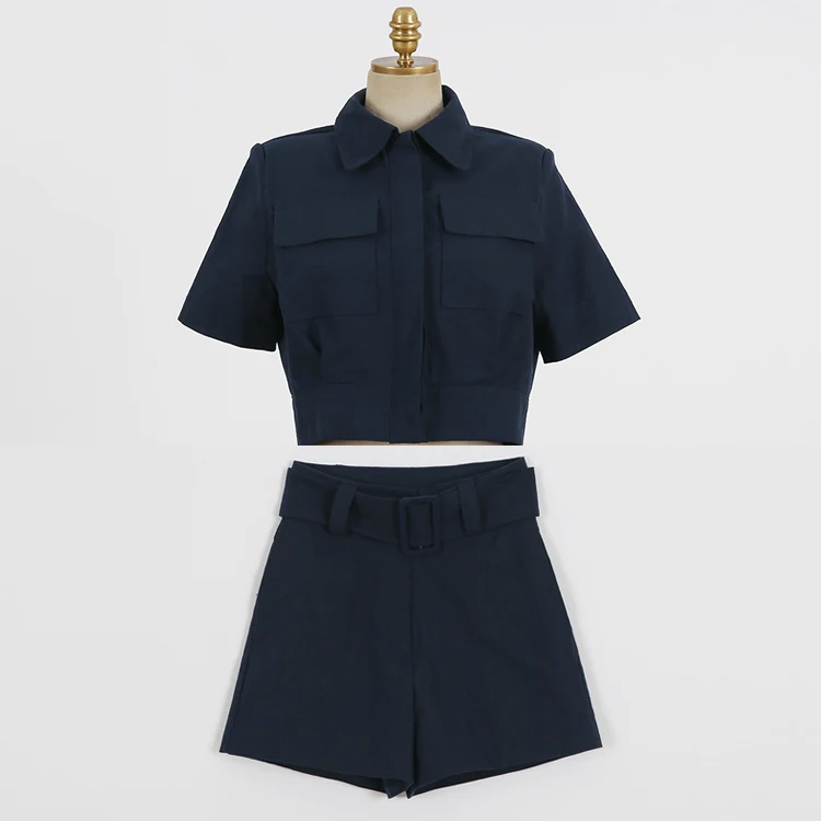 

SMTHMA 2020 New arrival wide legs suit women office set short sleeve blazer jacket high waist shorts suit 2 piece set