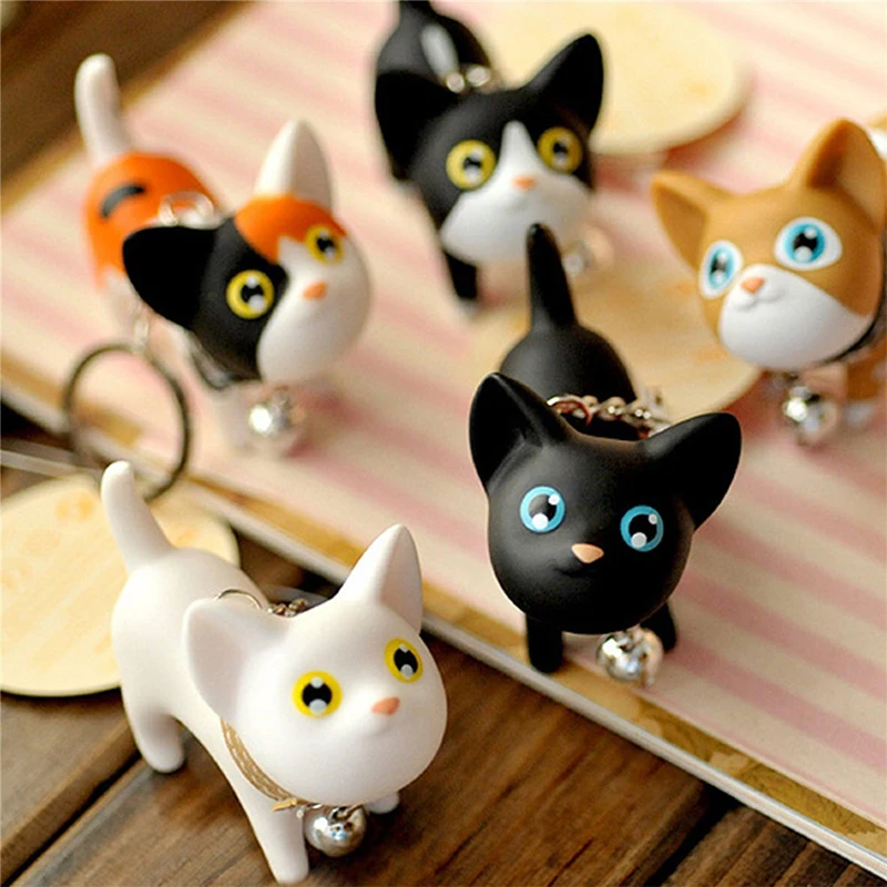 

Cute Cartoon Dolls Cat Keychains Porte Clef Women Keyrings Car Trinket Couple Key Chains Kids Toy Key Ring Charms Pendants