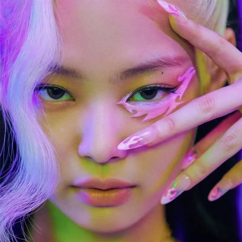 

Ins Hot Sale Removable Student Party Wear Nail Patch Pink-Style Ballet Trapezoidal Powder Flame Nail Patch Nails Art For Women