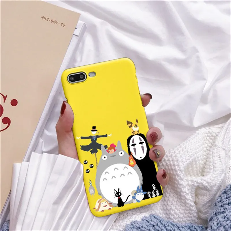 Bonito Тоторо, гибли Аниме Миядзаки Viagem de Chihiro Kaonashi Мягкий ТПУ Caso de Telefone кларо Para iPhone 7 8 Plus 6 5 Max 4
