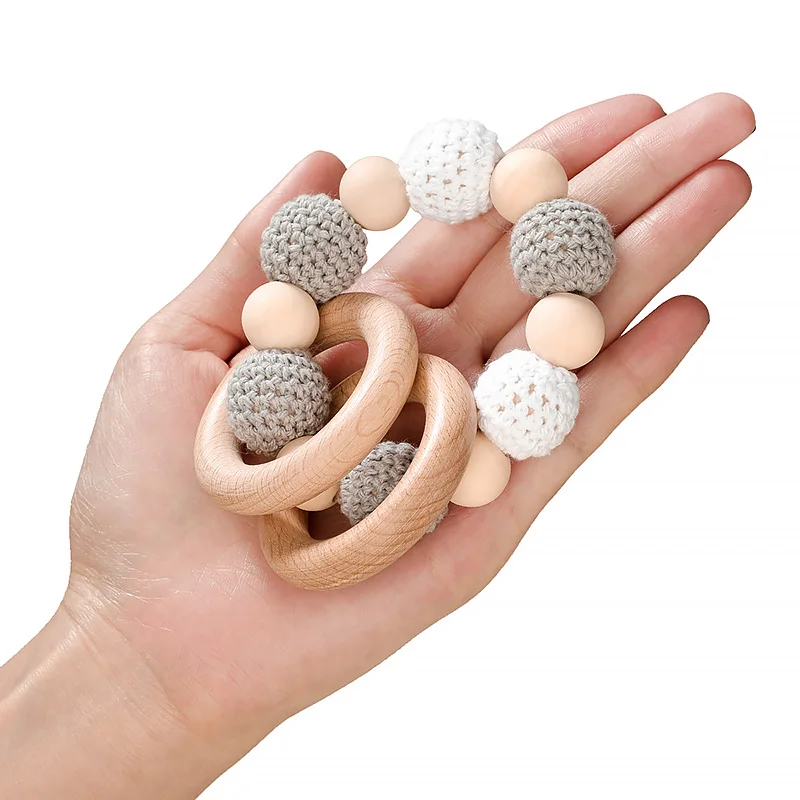 TYRY.HU-mordedor de madera Natural para beb&eacute;, anillos de dentici&oacute;n de grado alimenticio, 40/70mm, colgante de lactancia, juguetes de dentici&oacute;n, 50 Uds.-3