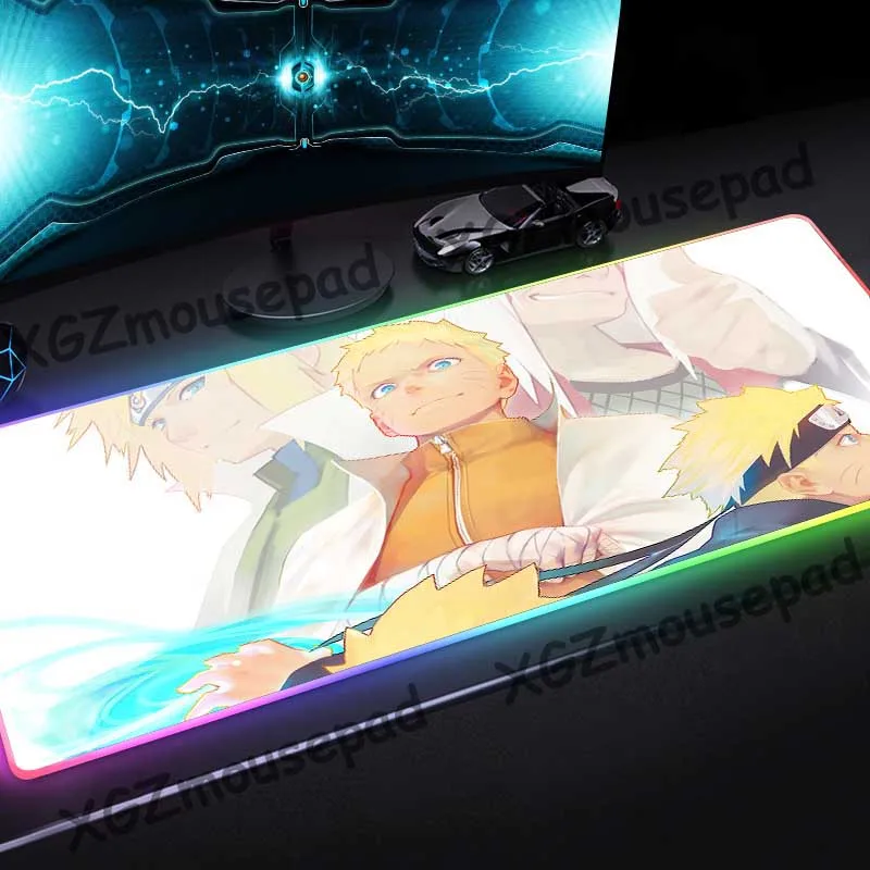 

XGZ Popular Anime Jiraiya Large RGB Mouse Pad Lock Edge Custom Computer Desk Mat Rubber Non-slip for Csgo Dota Gamer Xxl