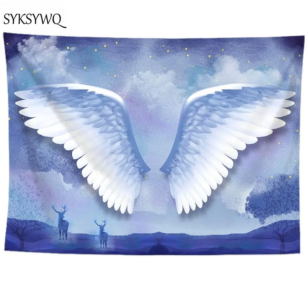 Гобелен с крыльями ангела настенное одеяло простыня настенная роспись тканевый
