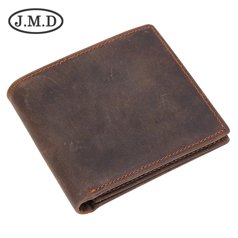 

J.M.D New Multi-card Genuine Leather Men's Wallet RFID Crazy Horse Leather Wallet Coin Bag Wallet