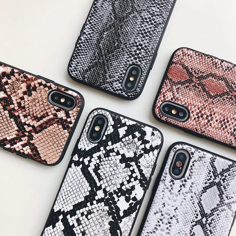 

PU Leather Phone Case For huawei P20 lite P30 lite plus gg case Snake Skin Cases For xiaomi note 7 pro for samsung Accessories