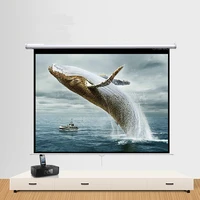 60 100 inch hd 43 manual pull down projector screen self locking matte white fabric fiber glass movie screen for home theater
