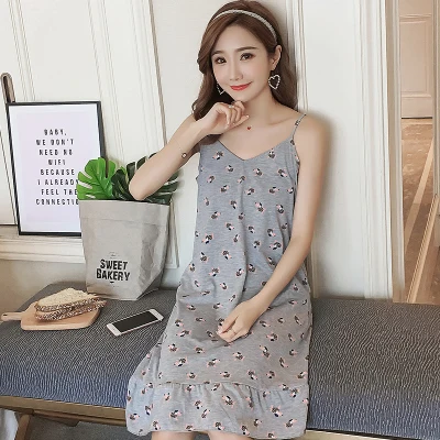 nightgown women Летняя Хлопковая женская ночная рубашка без рукавов, Женская хлопковая ночная рубашка, сексуальное ночное белье размера плюс, домашняя одежда для сна, 3XL - Цвет: nightgown women
