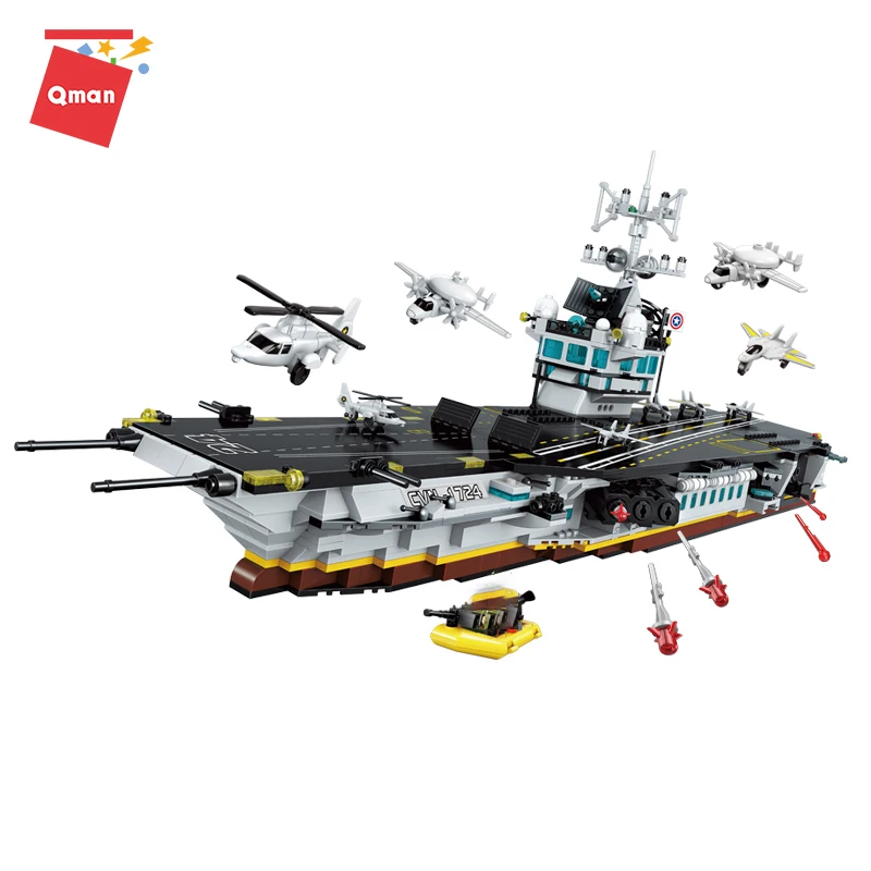 Набор строительных блоков QMAN Военная битва флот игрушки Морская сила Апачи армия