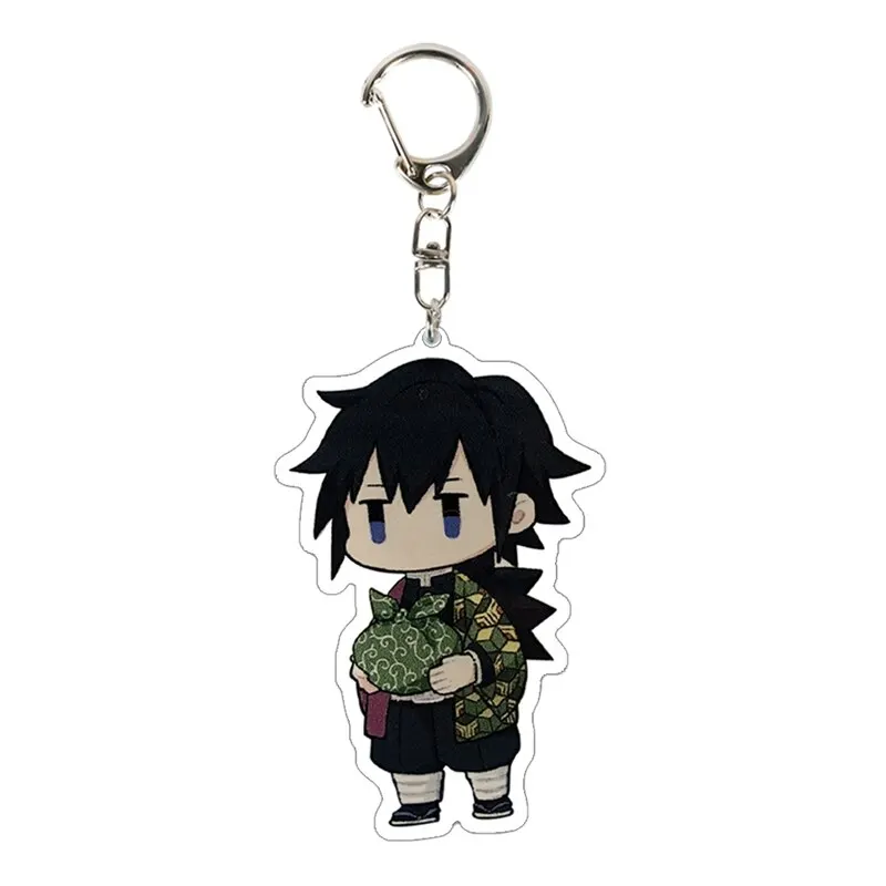 

Anime Demon Slayer Keychain Cartoon Figure Kimetsu No Yaiba Kamado Tanjirou Double Sided Acrylic Keyring Cosplay Gift