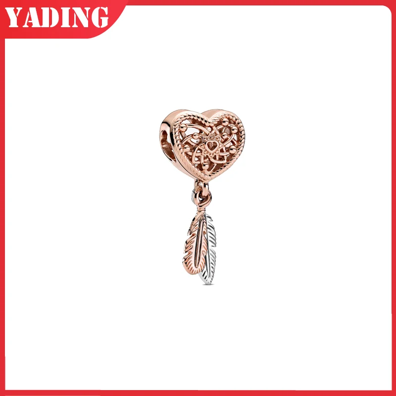 

2021 Hot new 925 Sterling Silver Dreamcatcher heart Charms pandora Beads fit Original Bracelet Fine Jewelry Gift wholesale