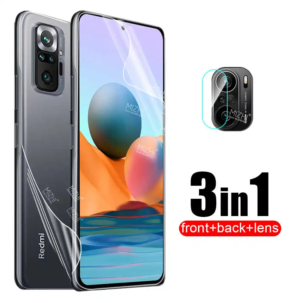 

Гидрогелевая пленка redme note10 для xiaomi redmi note 10 pro 10pro 10s, Защитная пленка для переднего и заднего экрана камеры redmy note10s, стеклянная пленка