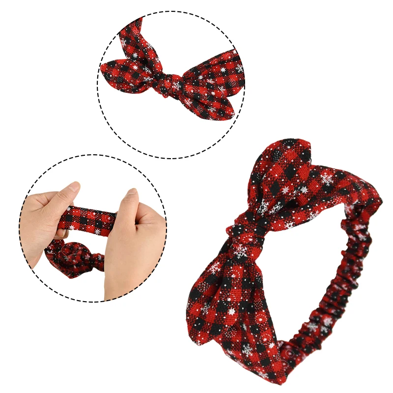 Счастливого Рождества аксессуары для волос повязка на голову с бантом новый год