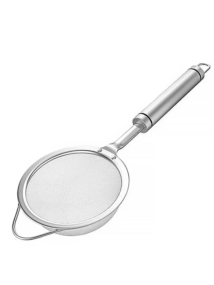 

New High Quality Kitchen Food Strainer 304 Stainless Steel Wire Fine Mesh Oil Flour Strainer Kitchen Sieve Colander Tools