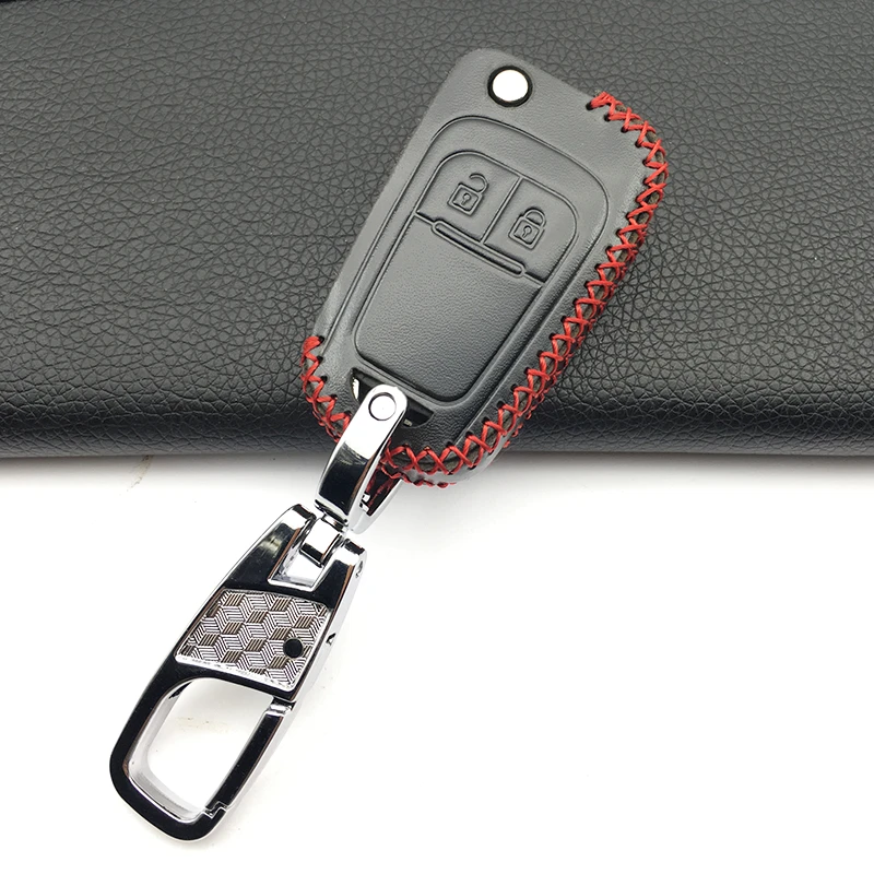 

Car Wallets Genuine Leather key cases sets key bags for Opel Mokka Astra Corsa Antara for Chevrolet for Cruze 2 Buttons fold key