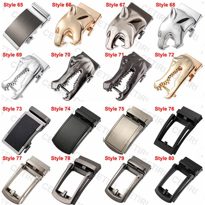 CETIRI 3.5cm Width Men Automatic Alloy Belt Buckle Replacement Ratchet Slide Belt Accessories DIY Leather Belt Craft Accessories