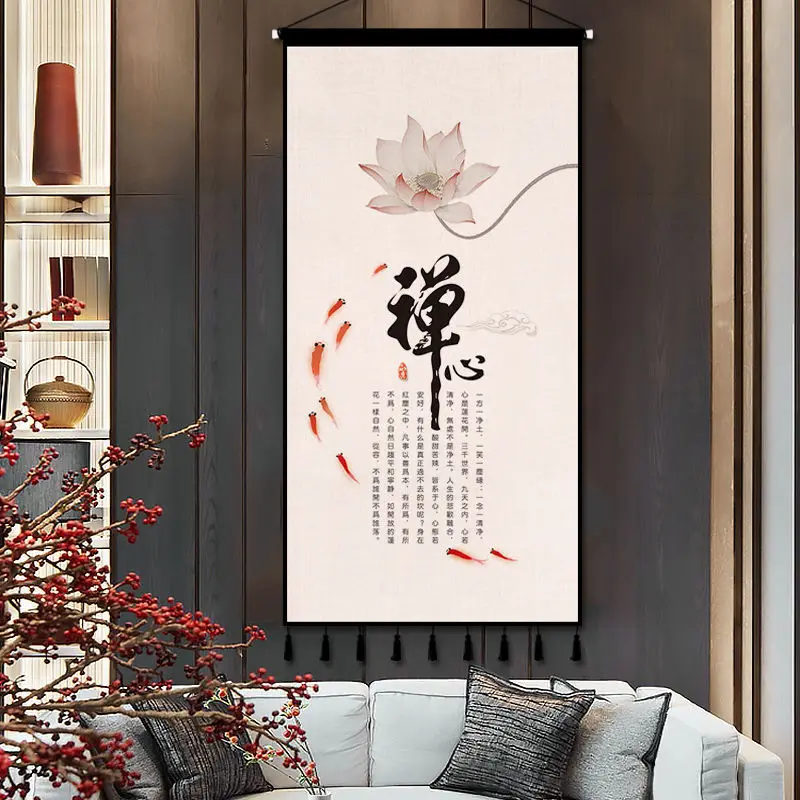 

Chinese Ink Canvas Painting Home Office Study Decor Paintings Room Decor Tapestry Zen Calligraphy Hanging Scroll Paintings Art