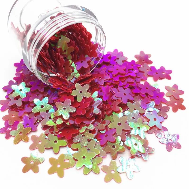 10 мм плоские цветы пять лепестков свободные ПВХ блестки шитье свадебное платье