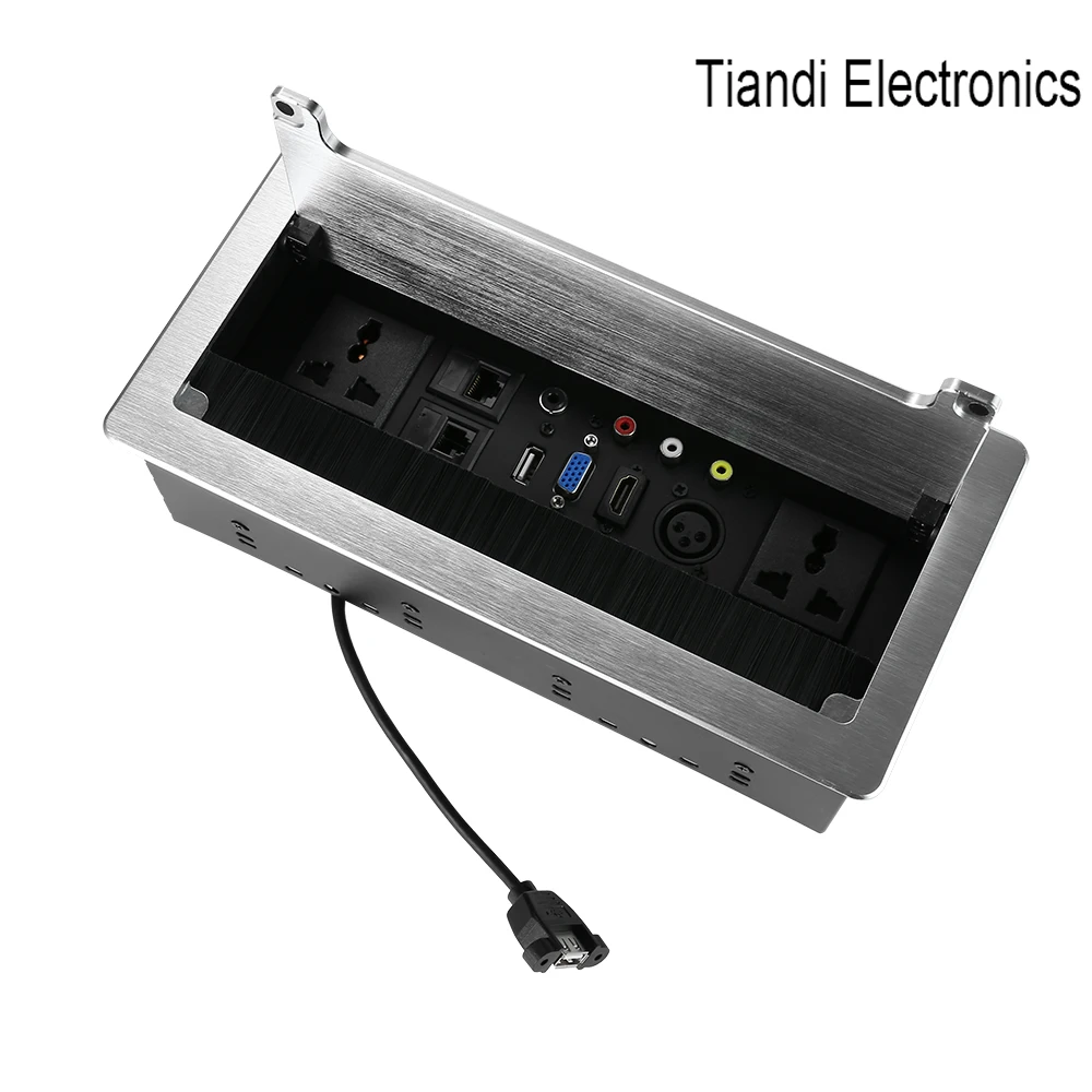 Мультимедийная офисная раскладная настольная розетка с кисточкой универсальное