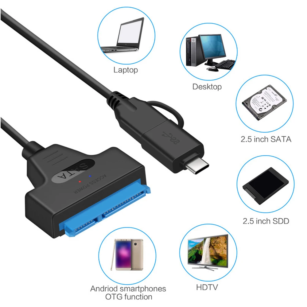 USB 3 0 Тип C SATA кабель разъем Sata адаптер 2 в 1 для 5 дюйма SSD HDD жесткий диск