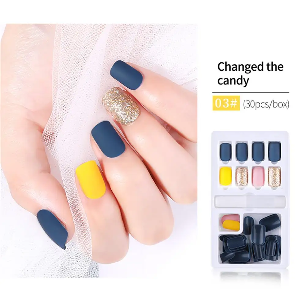 Новинка 30 шт. многоразовые накладные ногти акриловые с полным покрытием