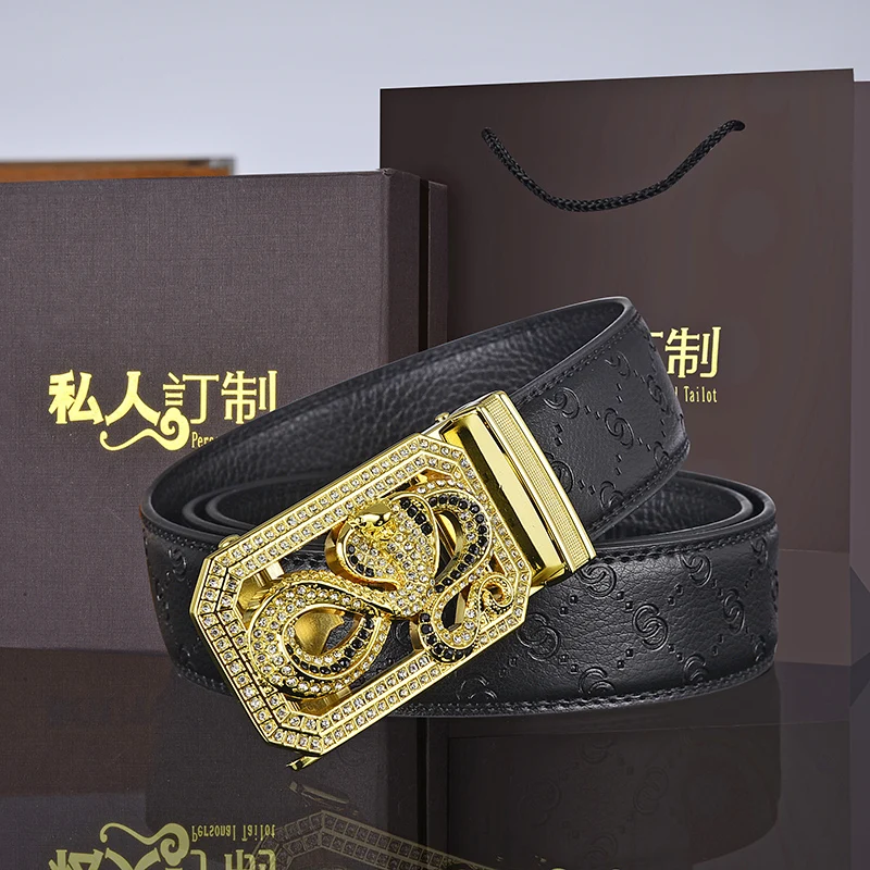 luxury genuine leather men belt pin buckle men's natural cow skin designer belts with case male cowhide belts hot sale men gifts