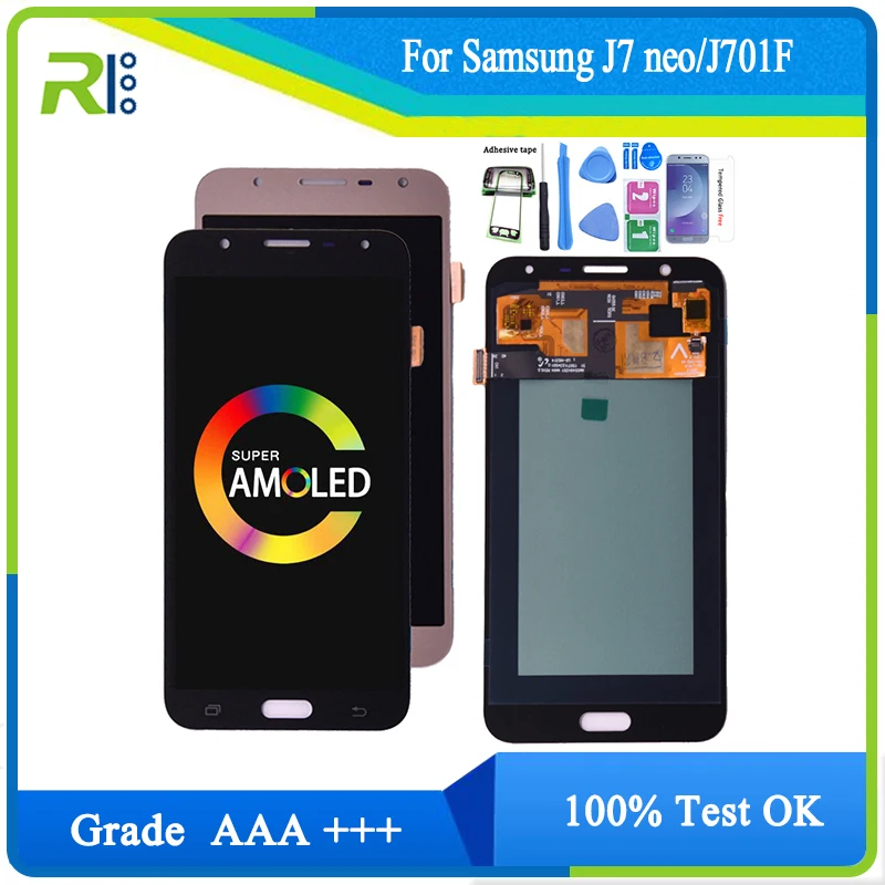 

Super Amoled LCD для Samsung Galaxy J7 neo J701 J701F AMOLED LCD дисплей сенсорный экран дигитайзер монтаж