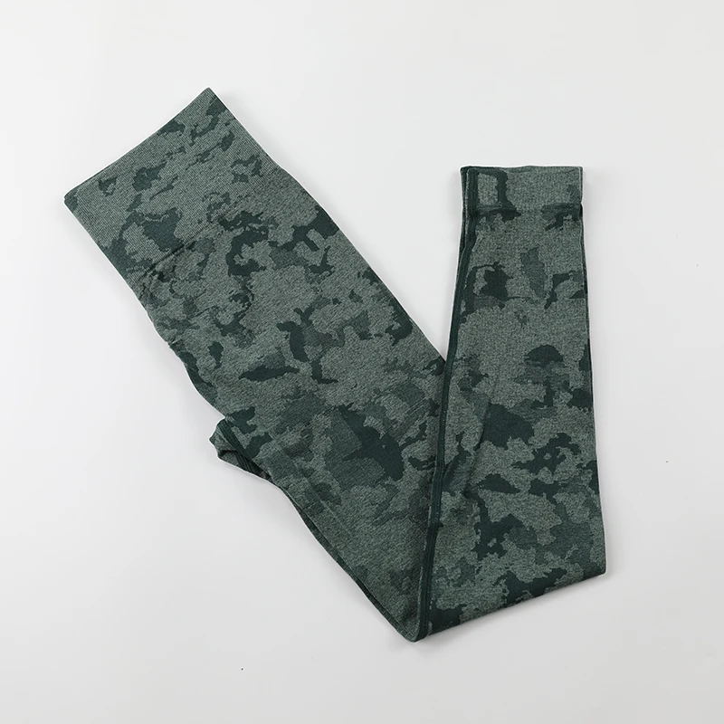 Камуфляжные Бесшовные Леггинсы для йоги с высокой талией спортивные штаны