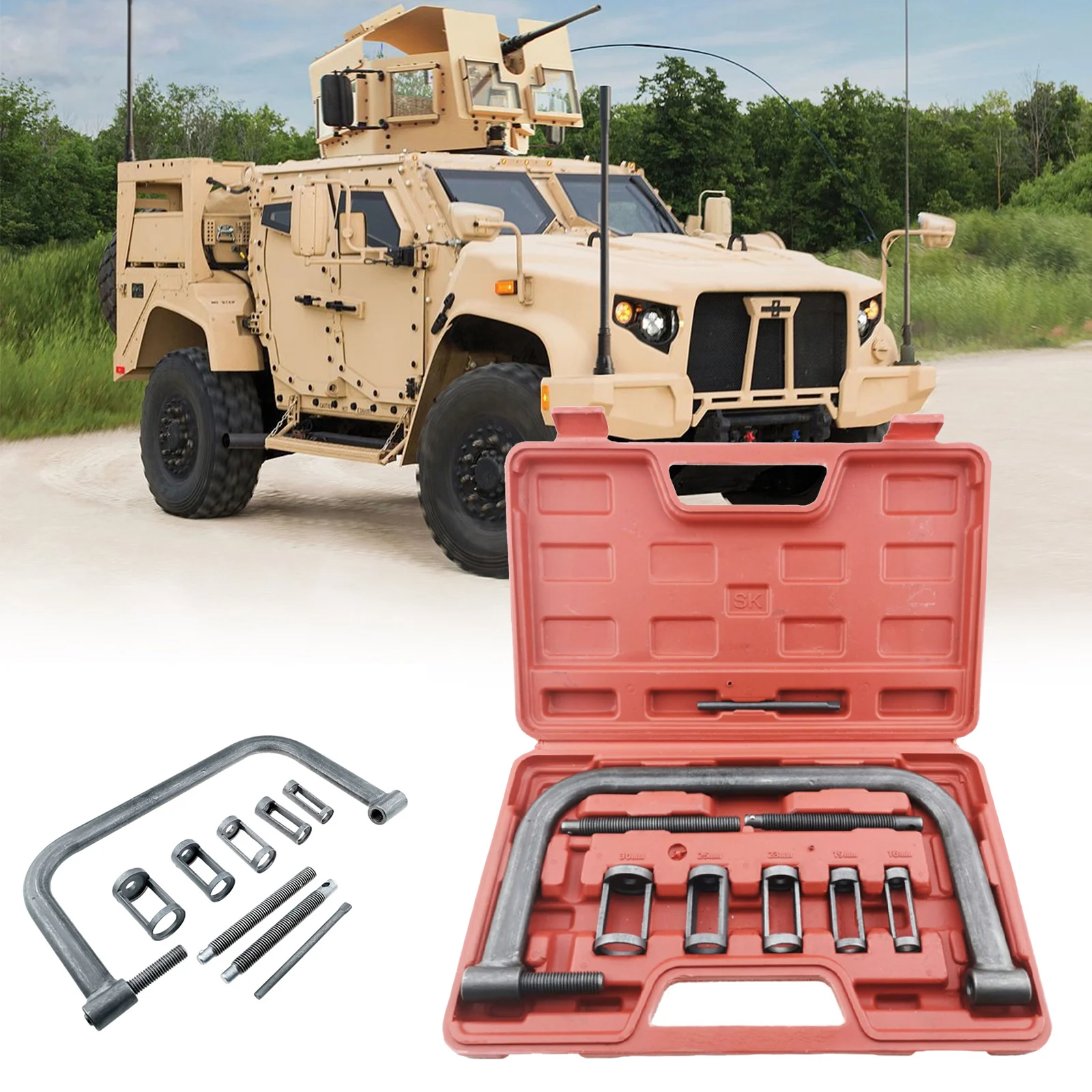 

Valve Spring Compressor Removal Tool Kit for Motorcycle ATV Car Engine Comes With 5 Adaptors For Various Spring Diameters