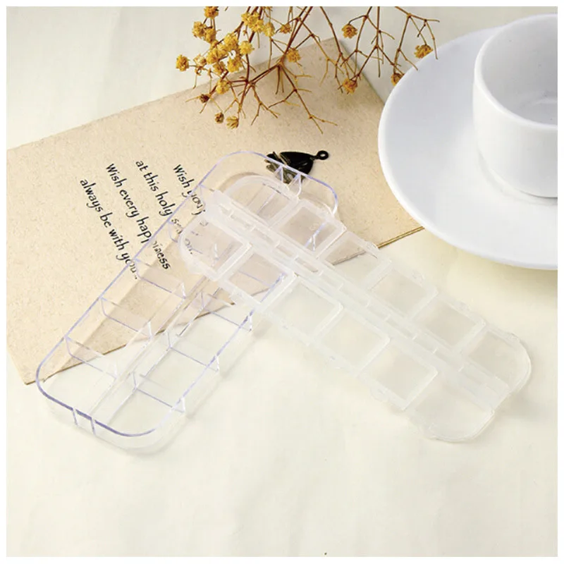 12 сеток хранение для принадлежностей дизайна ногтей кейс Стразы бусины