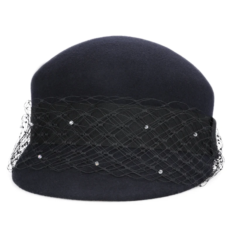 Navy with Mesh 56cm Sedancasesa, Кепка с козырьком, шерстяная фетровая шляпа для женщин, рыцарские английские шапки для верховой езды, модная женская шапка для осени и зимы - Цвет: Navy with Mesh 56cm
