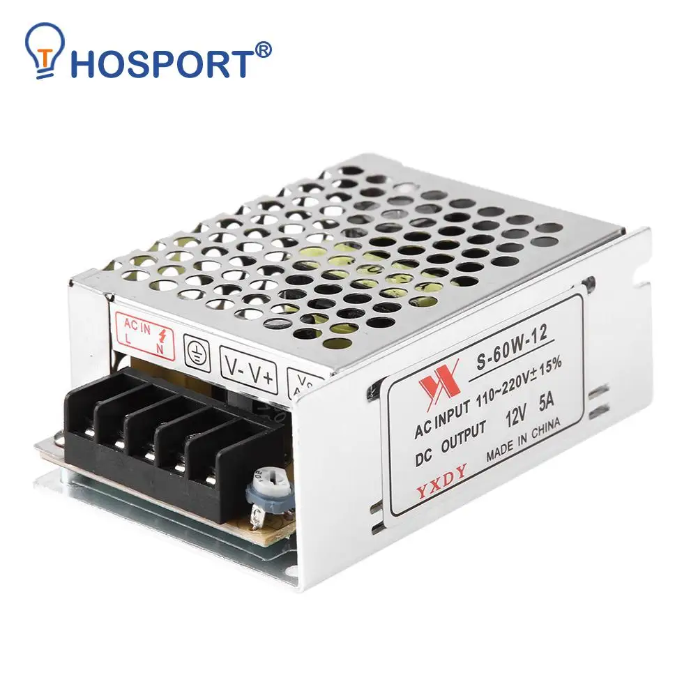 

DC 12V 5A 60W Lighting Transformer LED Driver Power Adapter Switch for LED Strip Light Switch Power Supply Lighting Transformer