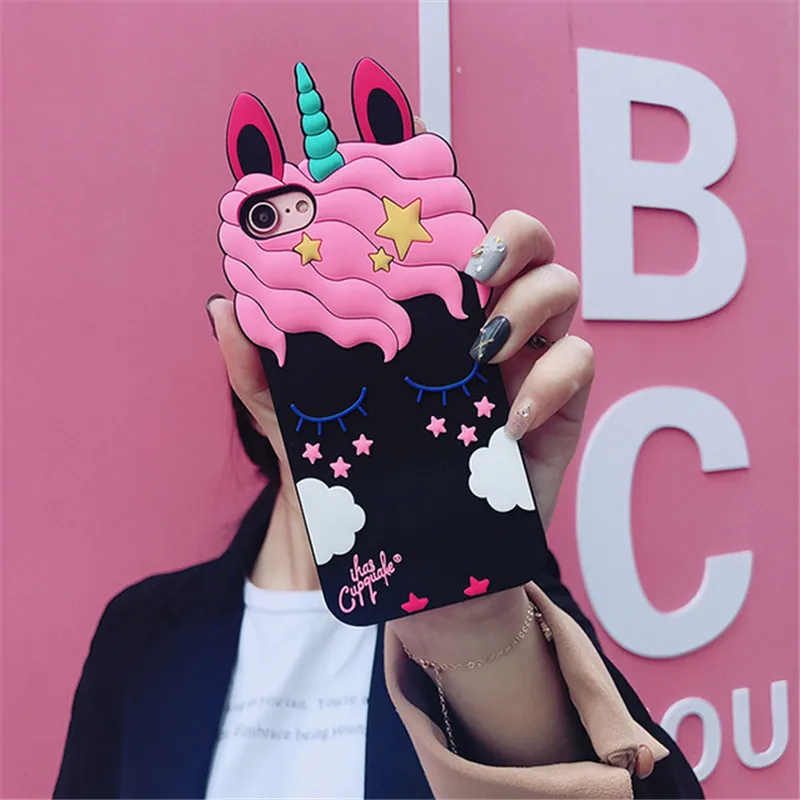 3D Cartoon Soft Silicone Phone Case For iPhone 5S 6 6S 7 8 Plus X Cover Mickey Judy Rabbit Smile Cat Tiger Stitch Unicorn Animal |